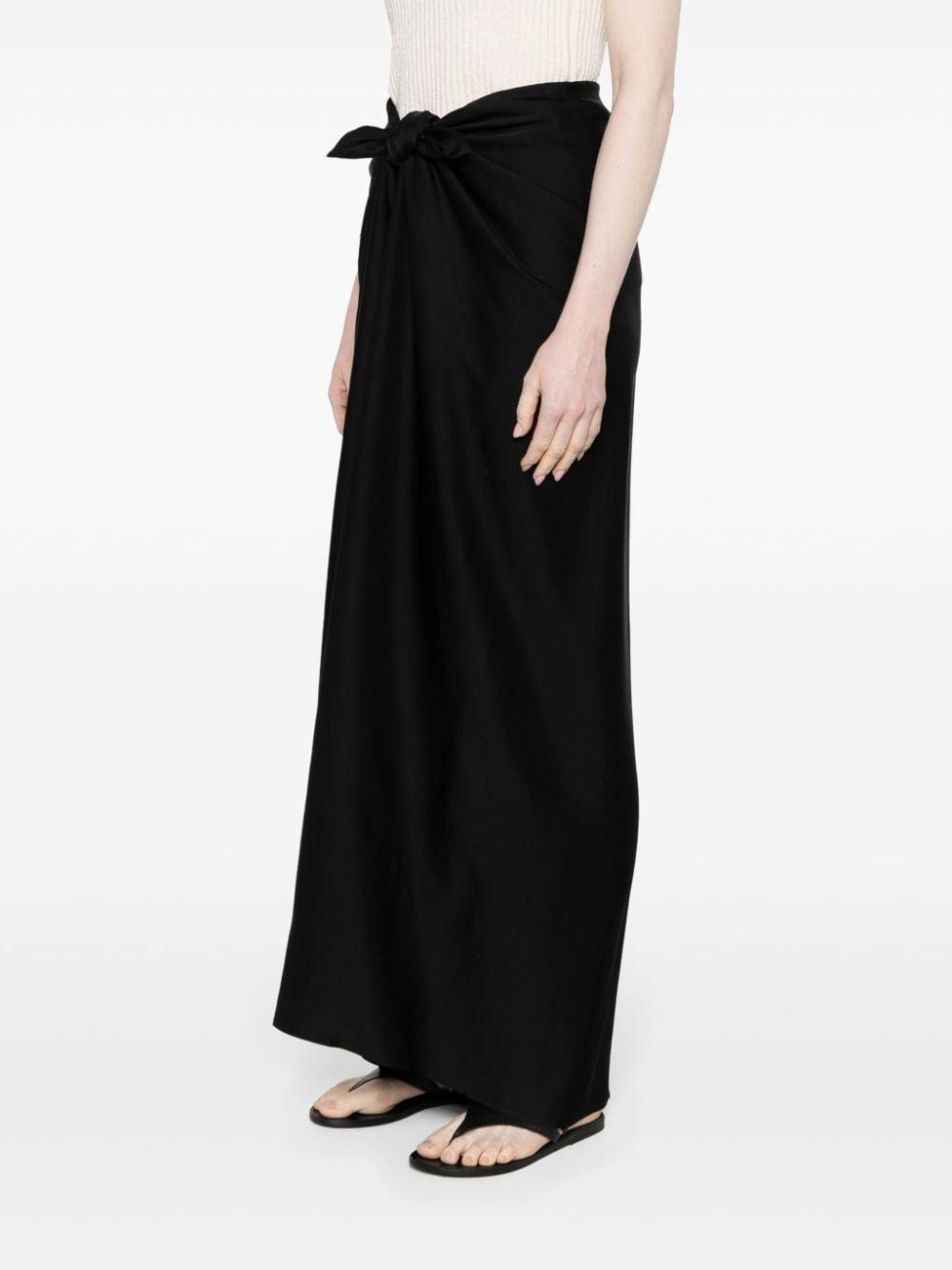 TOTÊME Draped Midi Skirt In Black Product Image