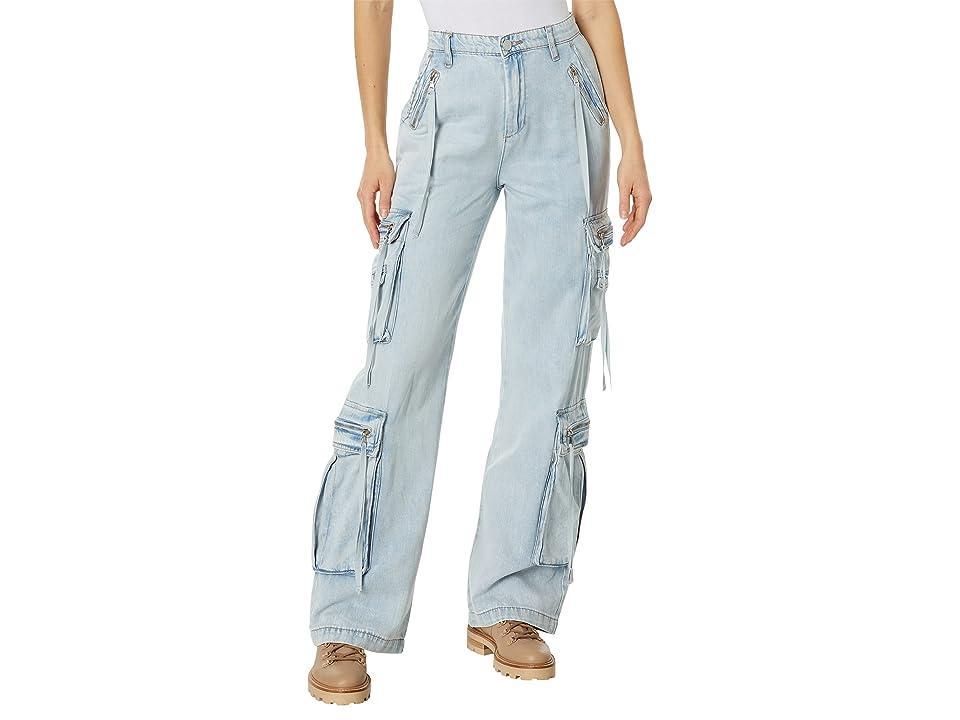 Blank NYC Franklin Rib Cage Pants with Oversized Cargo Pockets in Blue Lagoon (Blue Lagoon) Women's Casual Pants Product Image