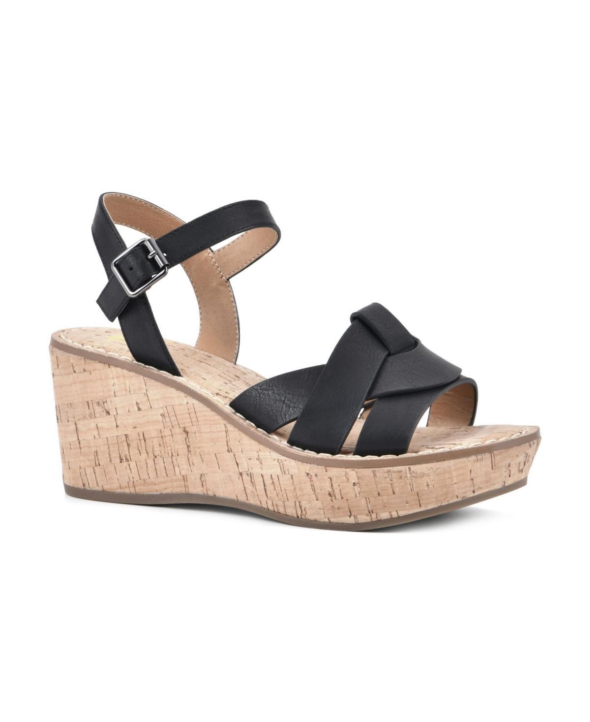 Womens White Mountain Simple Strappy Slingback Platform Sandals Product Image