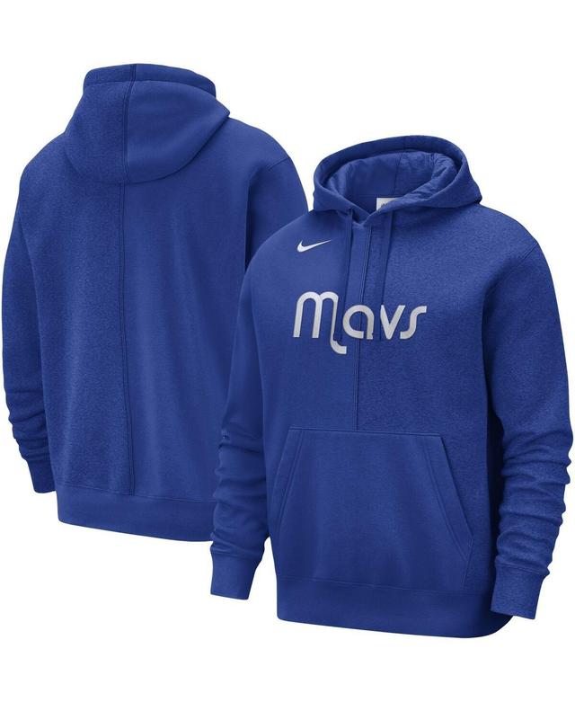 Mens Nike Blue Dallas Mavericks Courtside Versus Stitch Split Pullover Hoodie Product Image