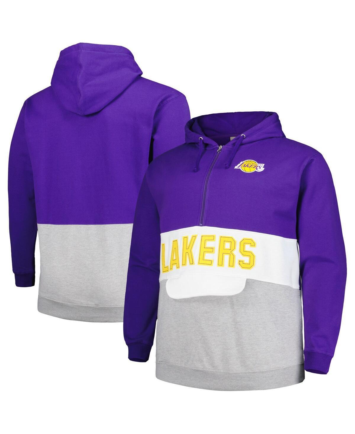 Mens Fanatics Branded Los Angeles Lakers Big & Tall Anorak Half-Zip Hoodie Product Image