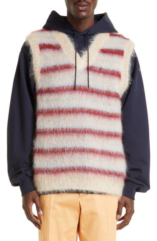 Mens Shaggy Block Stripe Sweater Vest Product Image