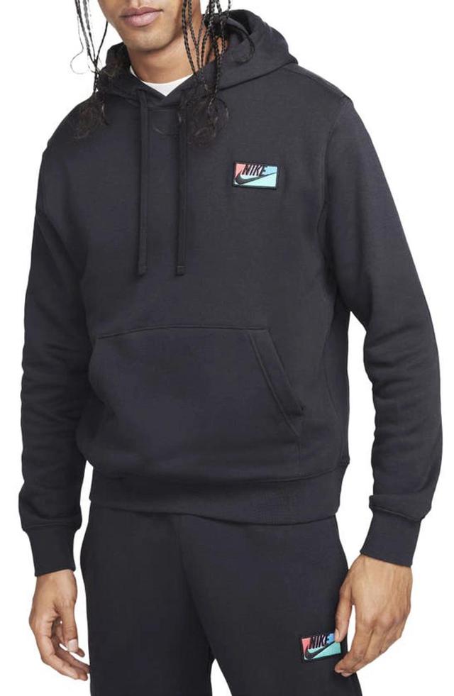 Men's Club Fleece Patch Pullover Hoodie In Black Product Image