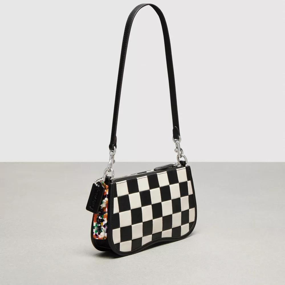 Wavy Baguette Bag In Checkerboard Upcrafted Leather Product Image