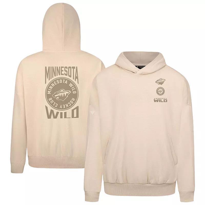 Mens Levelwear Cream Minnesota Wild Contact Stamp Pullover Hoodie Product Image