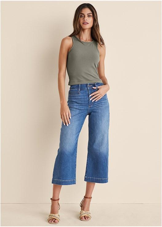 Sophia Wide Leg Crop Jeans Product Image