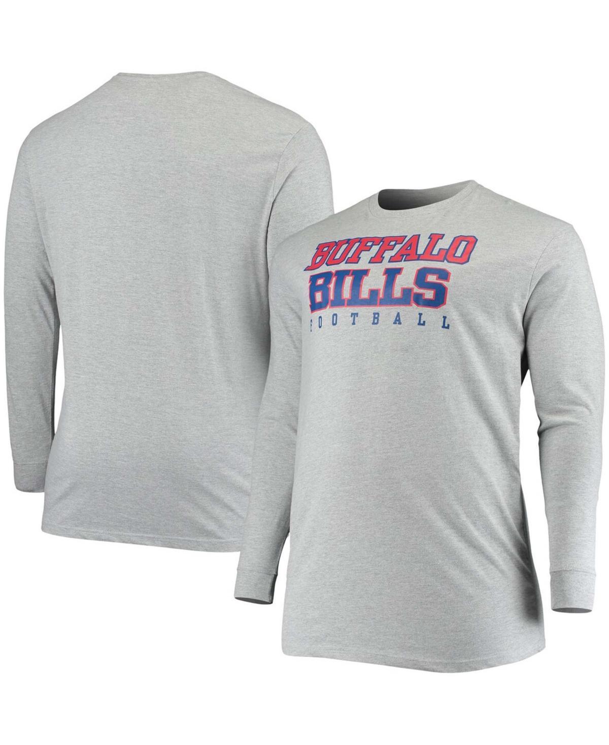 Mens Big and Tall Heathered Gray Buffalo Bills Practice Long Sleeve T-shirt Product Image