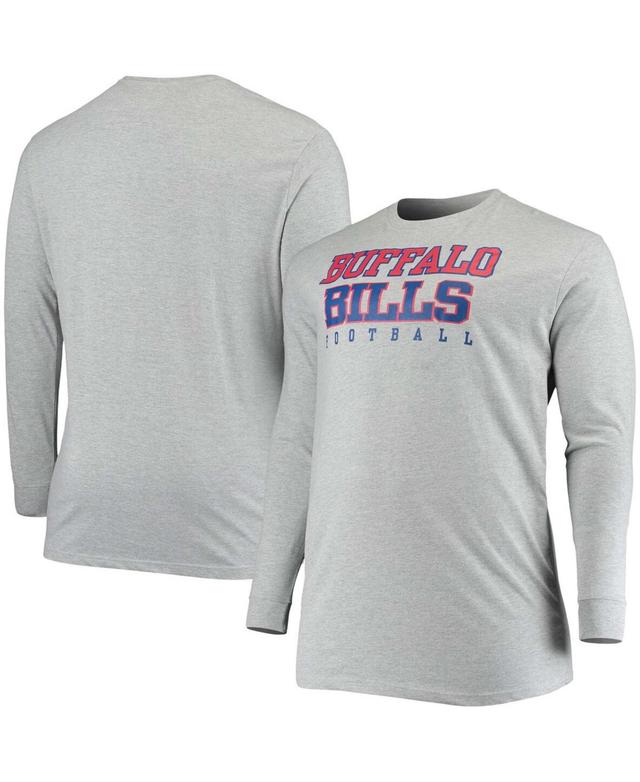 Mens Fanatics Branded Heathered Gray Buffalo Bills Big & Tall Practice Long Sleeve T-Shirt Product Image