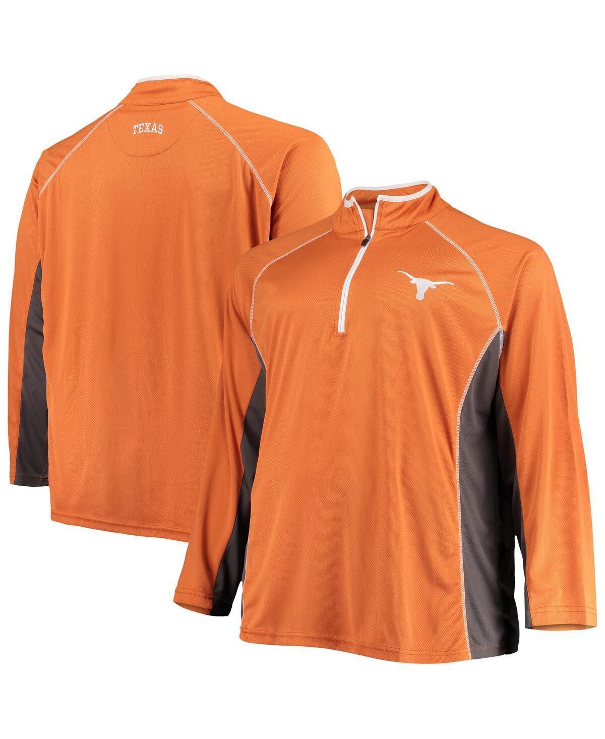 Mens Texas Orange Texas Longhorns Big & Tall Textured Raglan Quarter-Zip Jacket Product Image