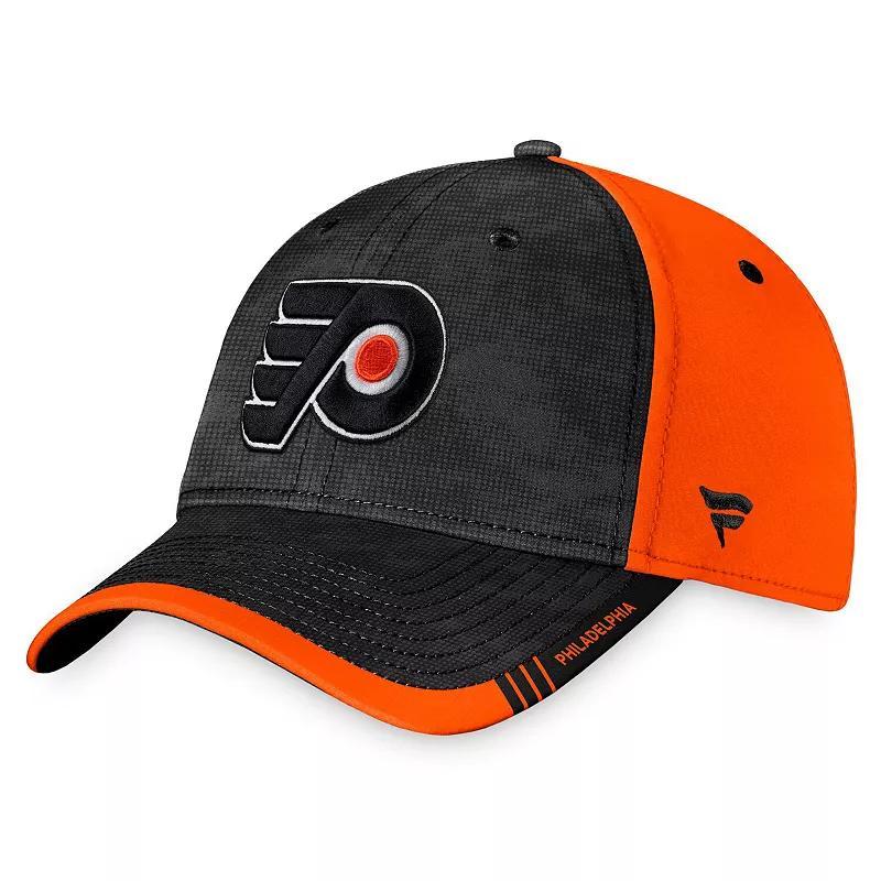 Mens Fanatics Branded Black/Orange Philadelphia Flyers Authentic Pro Rink Camo Flex Hat Product Image