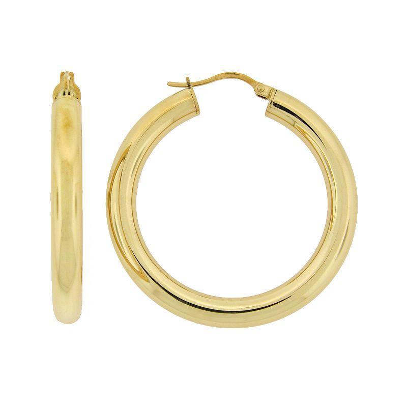 LYNX Stainless Steel Gold-Tone Hoop Earrings, Womens, Multicolor Product Image