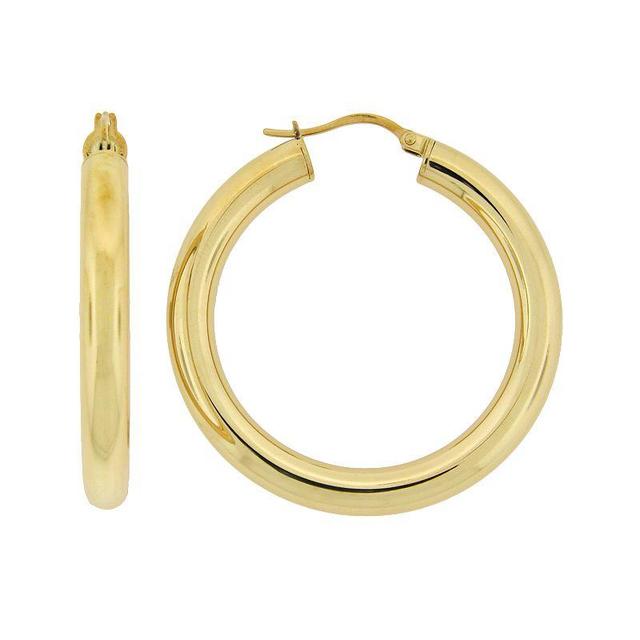 LYNX Stainless Steel Gold-Tone Hoop Earrings, Womens, Multicolor Product Image