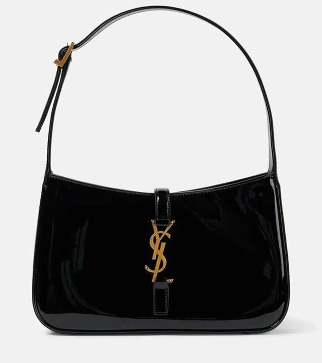 SAINT LAURENT Le 5 À 7 Mini Patent-leather Shoulder Bag In Black Product Image