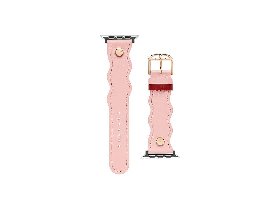 Ted Baker Wavy Leather Pink Keeper Hexagonal Pins w/ Logo 42/44 Watches Product Image