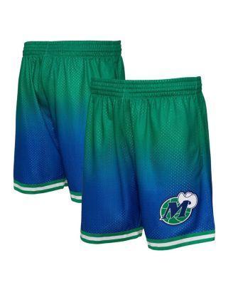 Mens Mitchell & Ness Green and Navy Dallas Mavericks 1998/99 Hardwood Classics Fadeaway Reload 3.0 Swingman Shorts - Green Product Image