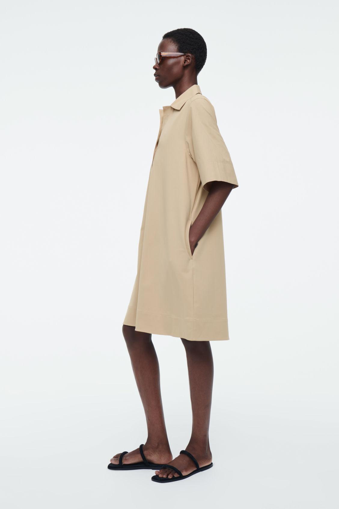 OVERSIZED OPEN-COLLAR SHIRT DRESS Product Image