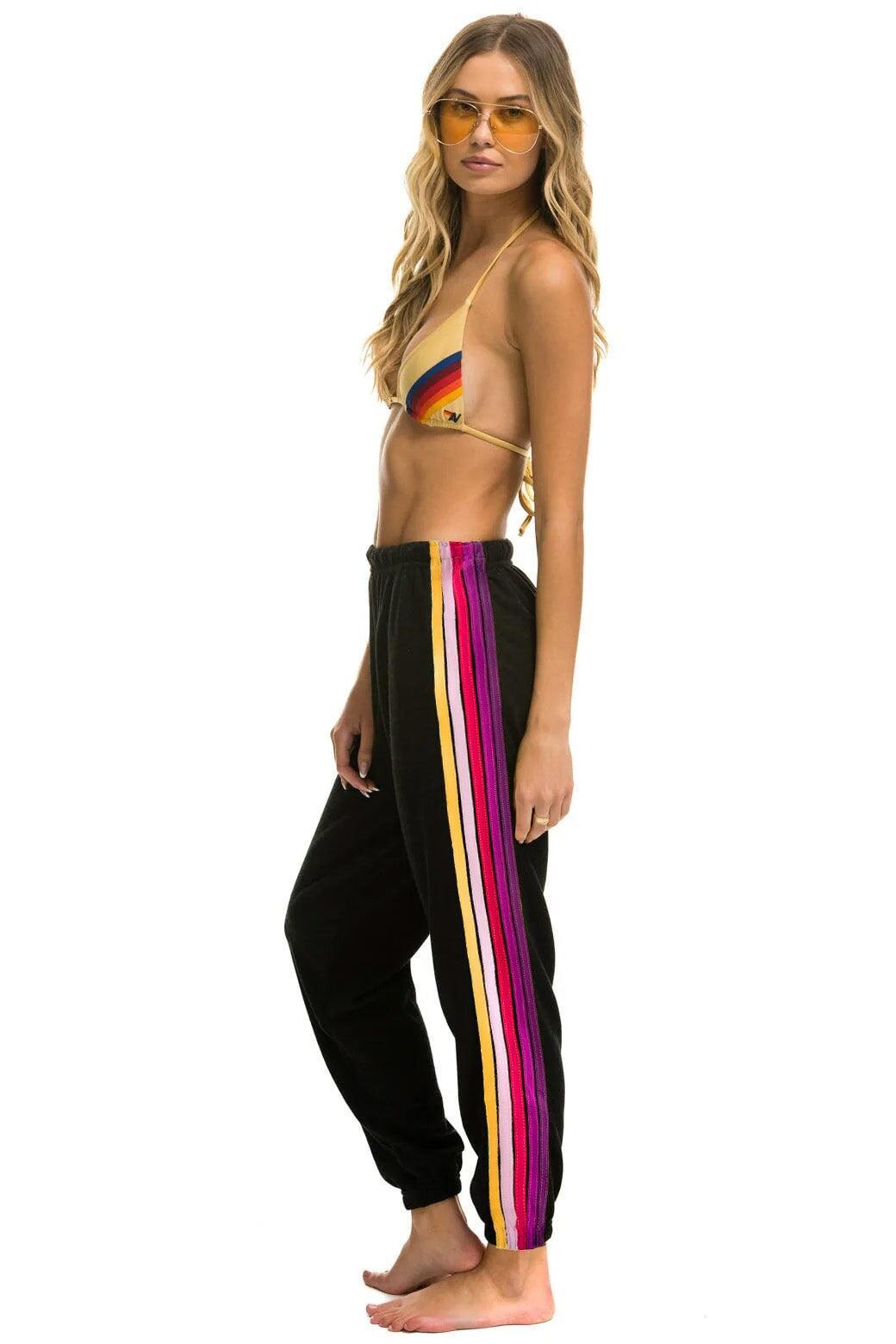 5 STRIPE SWEATPANTS - BLACK // WONKA Female Product Image