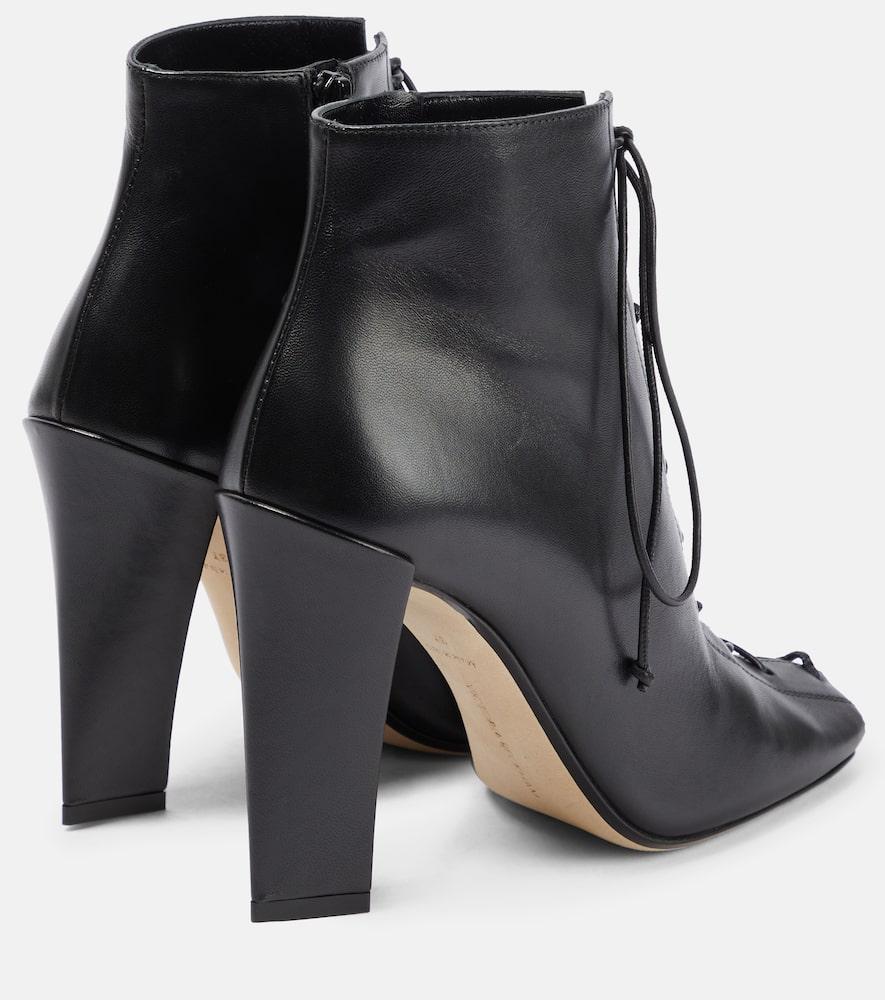 Reese Leather Peep-toe Ankle Boots In Black Product Image