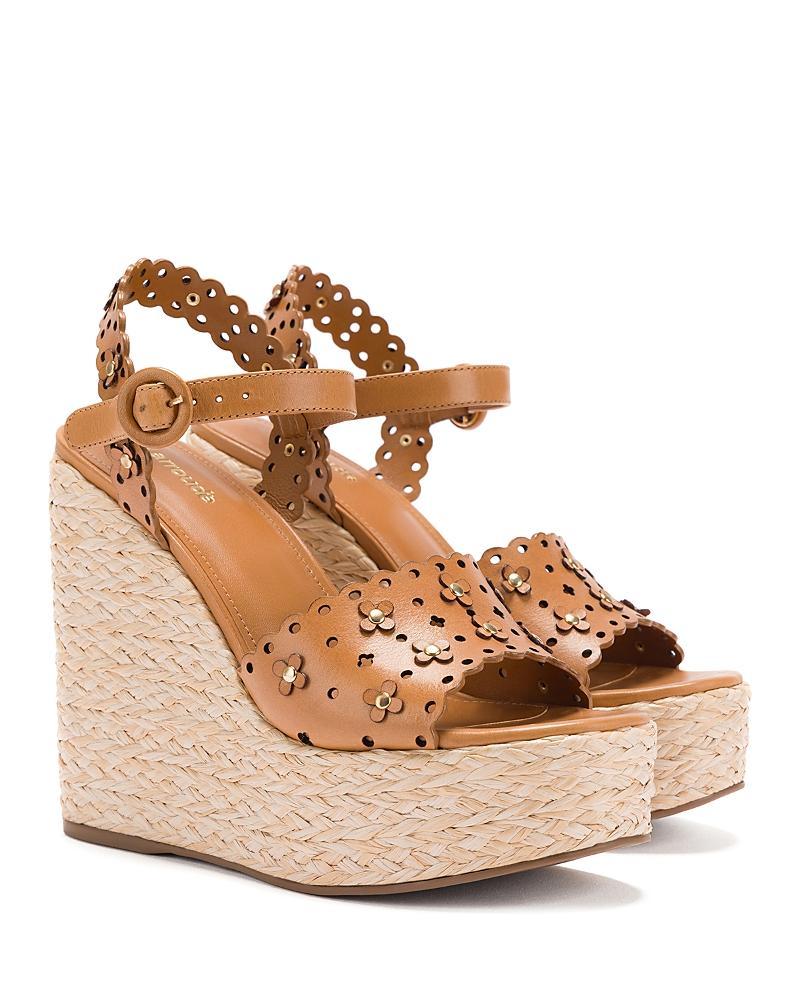 Larroude Womens Jasmine Flower Detail Espadrille Wedge Platform Sandals Product Image