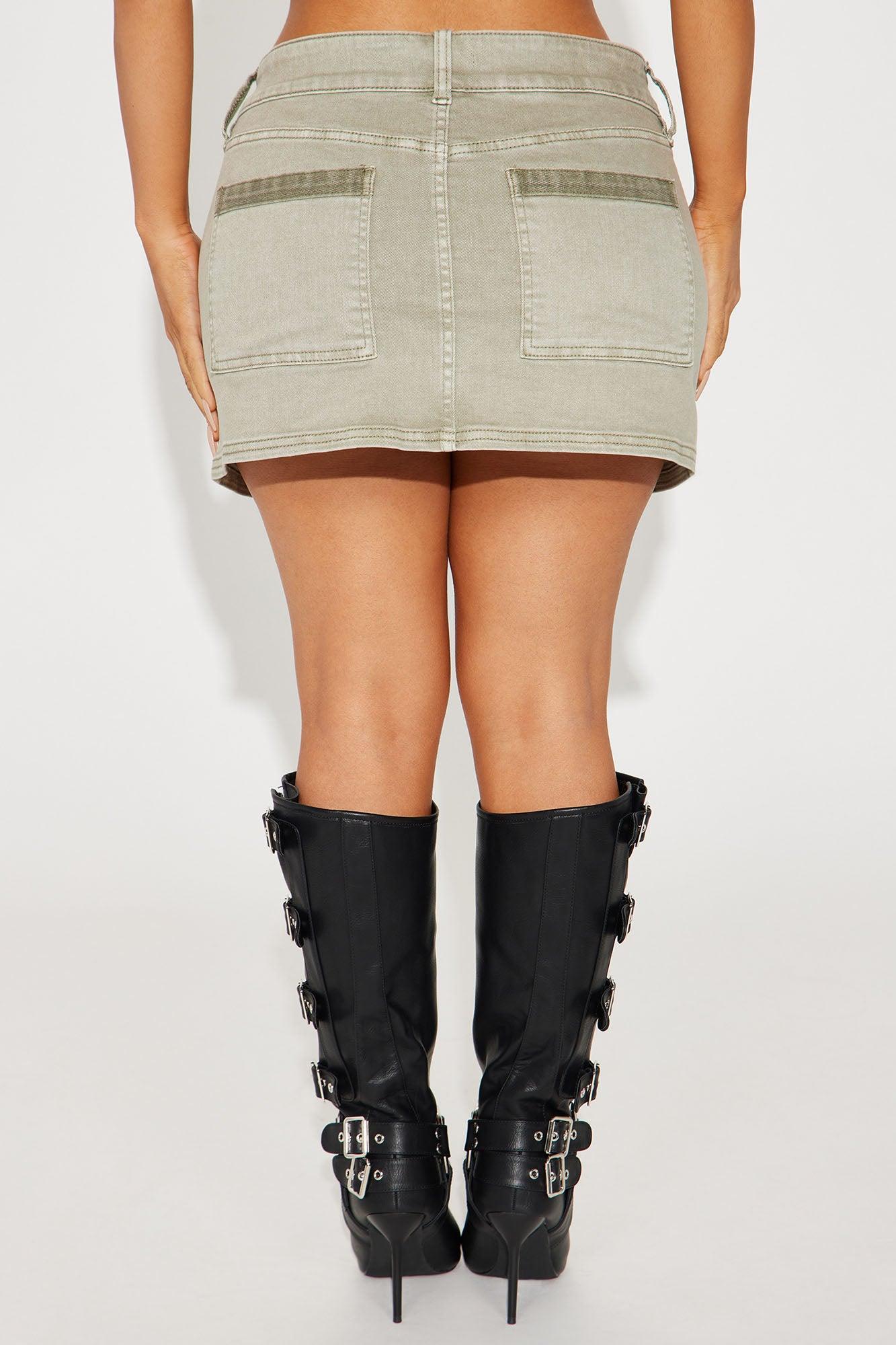 Maxine Cargo Mini Skirt - Sage Product Image