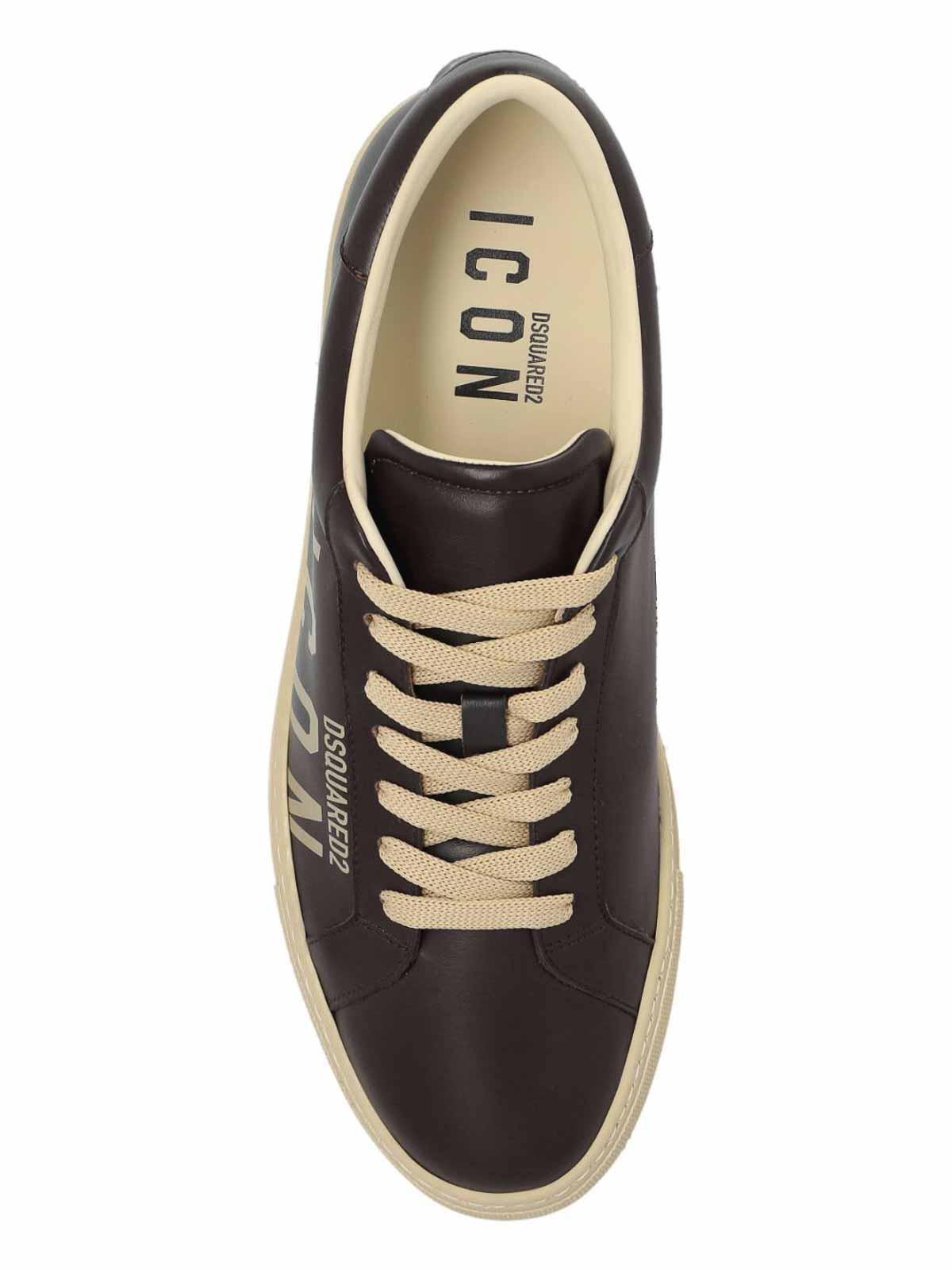 DSQUARED2 Cassetta Trainers Brown In Beige Product Image