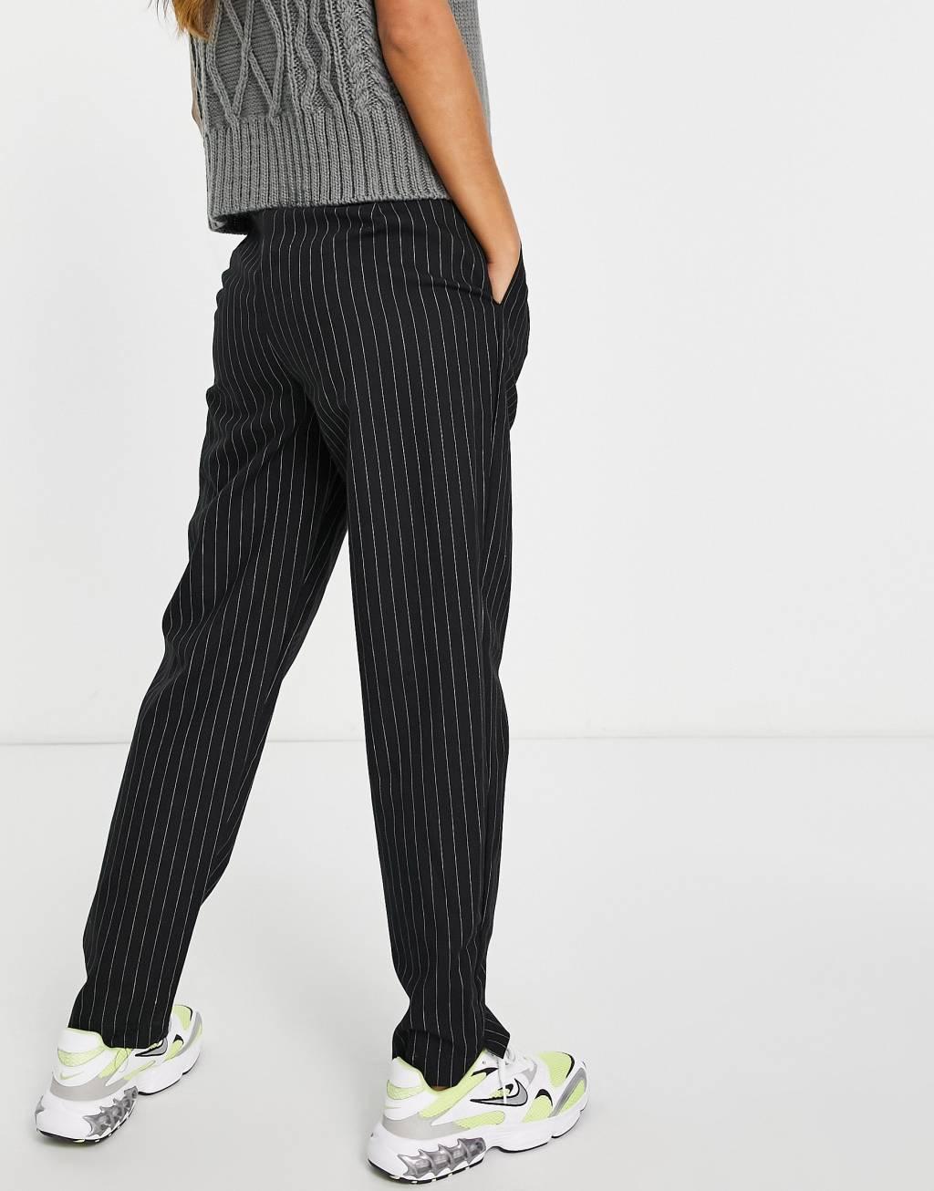 Heartbreak mix and match tailored pants in black pinstripe - part of a set Product Image