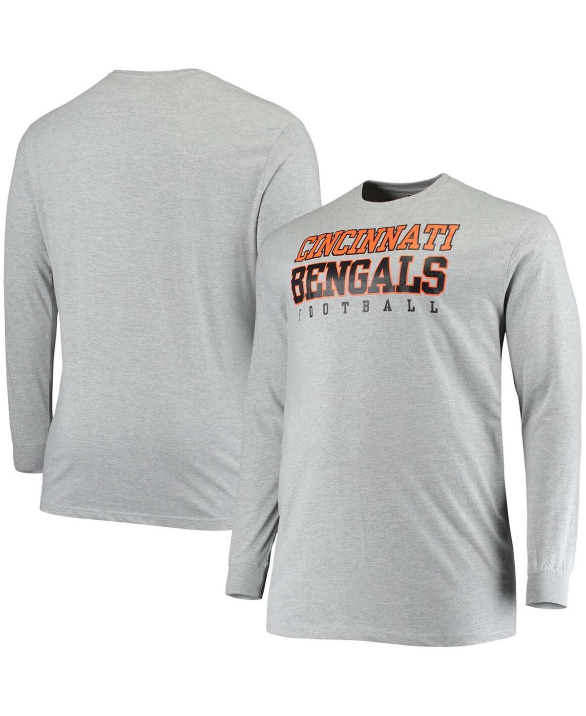 Mens Fanatics Branded Heathered Gray Cincinnati Bengals Big & Tall Practice Long Sleeve T-Shirt Grey Product Image