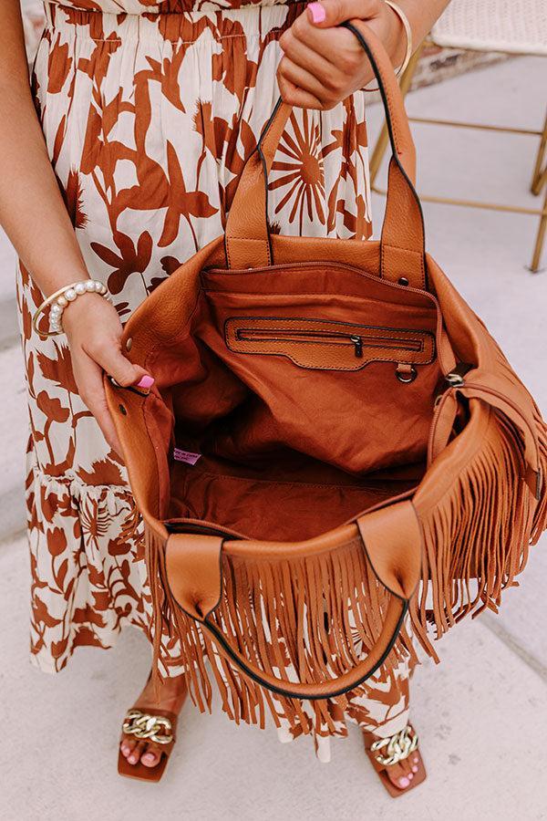 Chic Times Ahead Faux Leather Fringe Tote Product Image