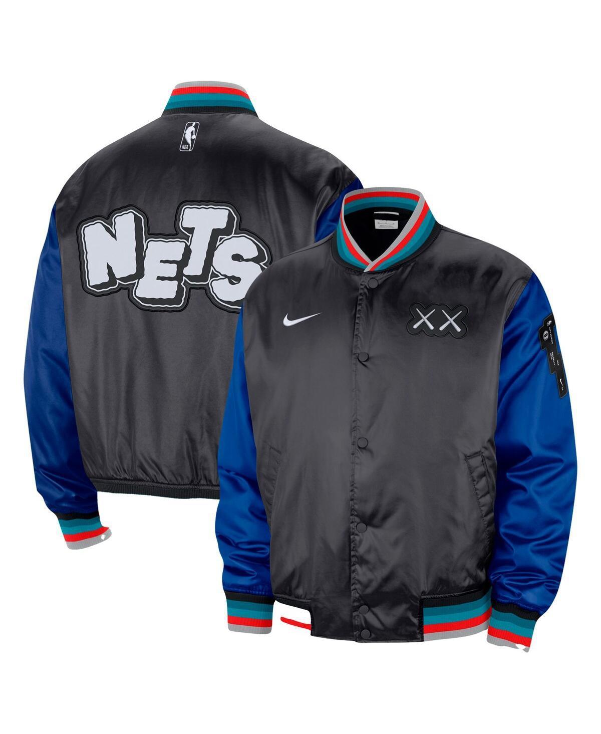 Mens Nike Charcoal Brooklyn Nets 2023/24 City Edition Courtside Premier Full-Snap Bomber Jacket Product Image