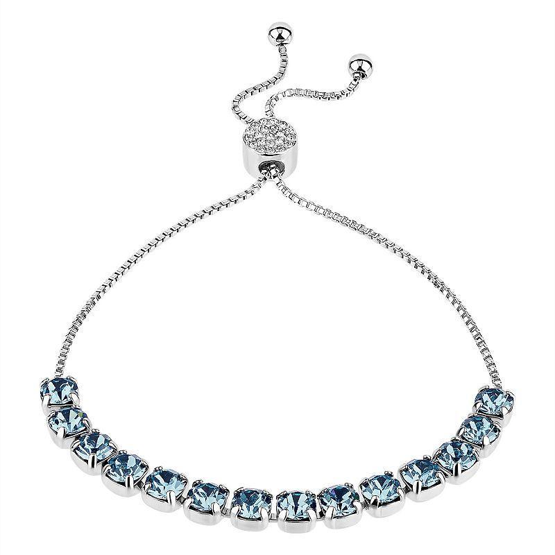 Brilliance Crystal Row Adjustable Bracelet, Womens Smoked Blue Product Image