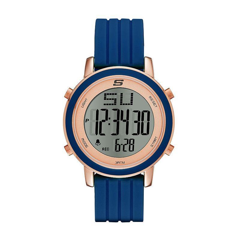 Skechers Womens Westport Silicone Strap Chronograph Watch Blue Product Image