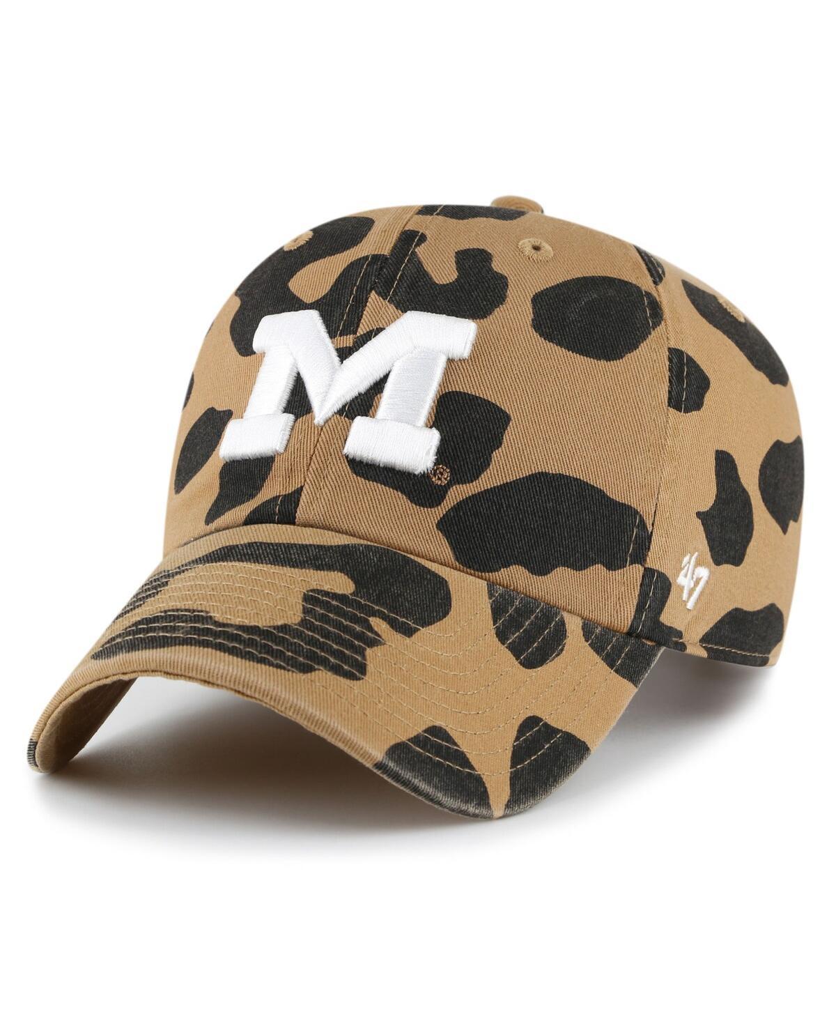 Womens 47 Michigan Wolverines Rosette Leopard Clean Up Adjustable Hat Product Image