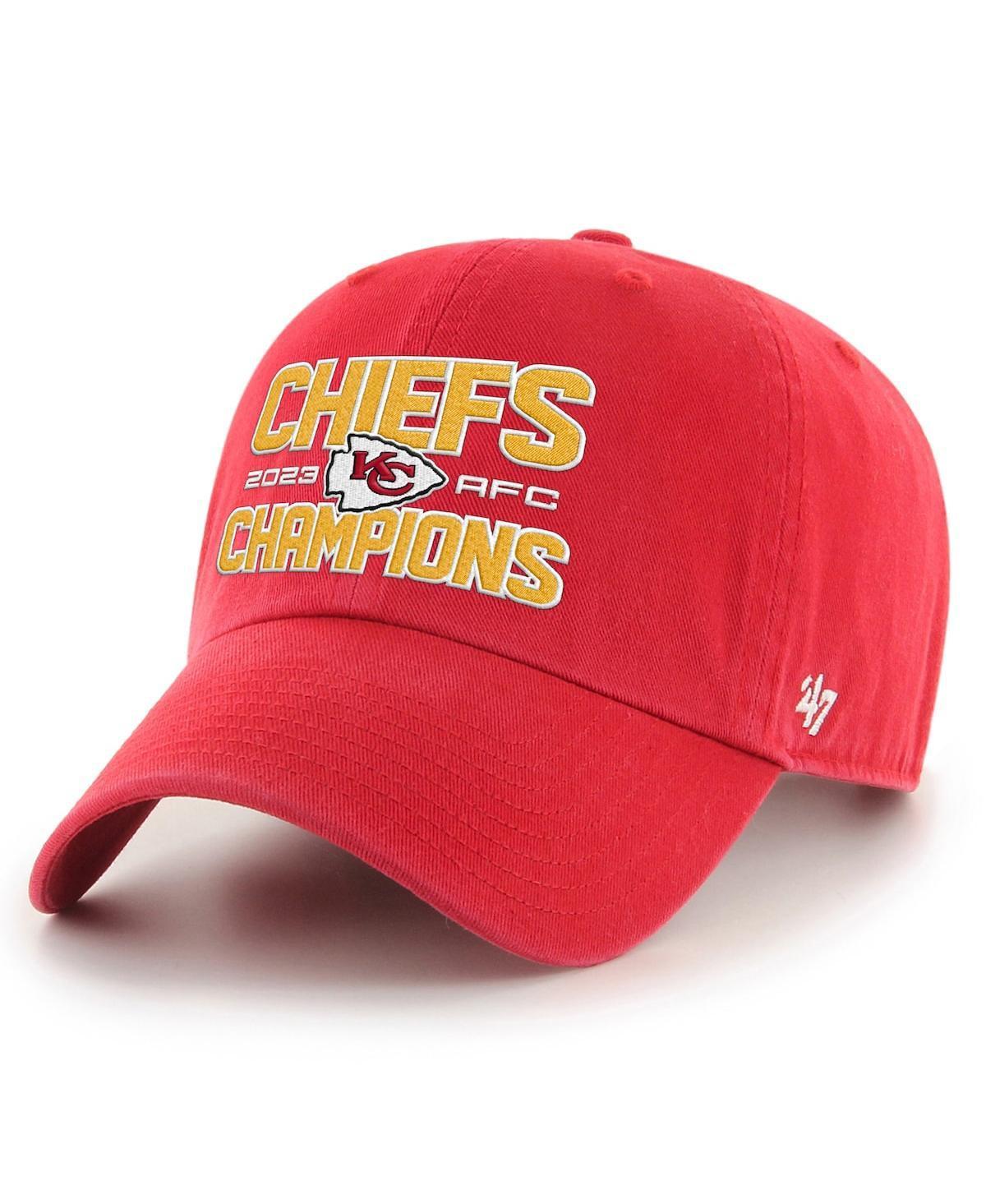 Mens 47 Brand Red Kansas City Chiefs 2023 Afc Champions Clean Up Adjustable Hat Product Image