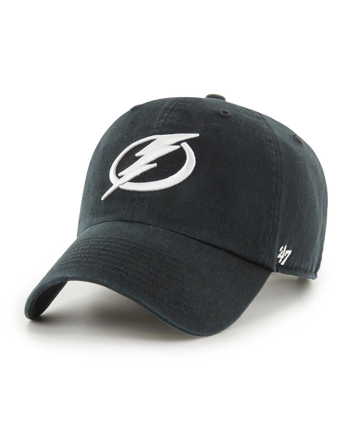 Mens 47 Brand Black Tampa Bay Lightning Clean Up Adjustable Hat Product Image