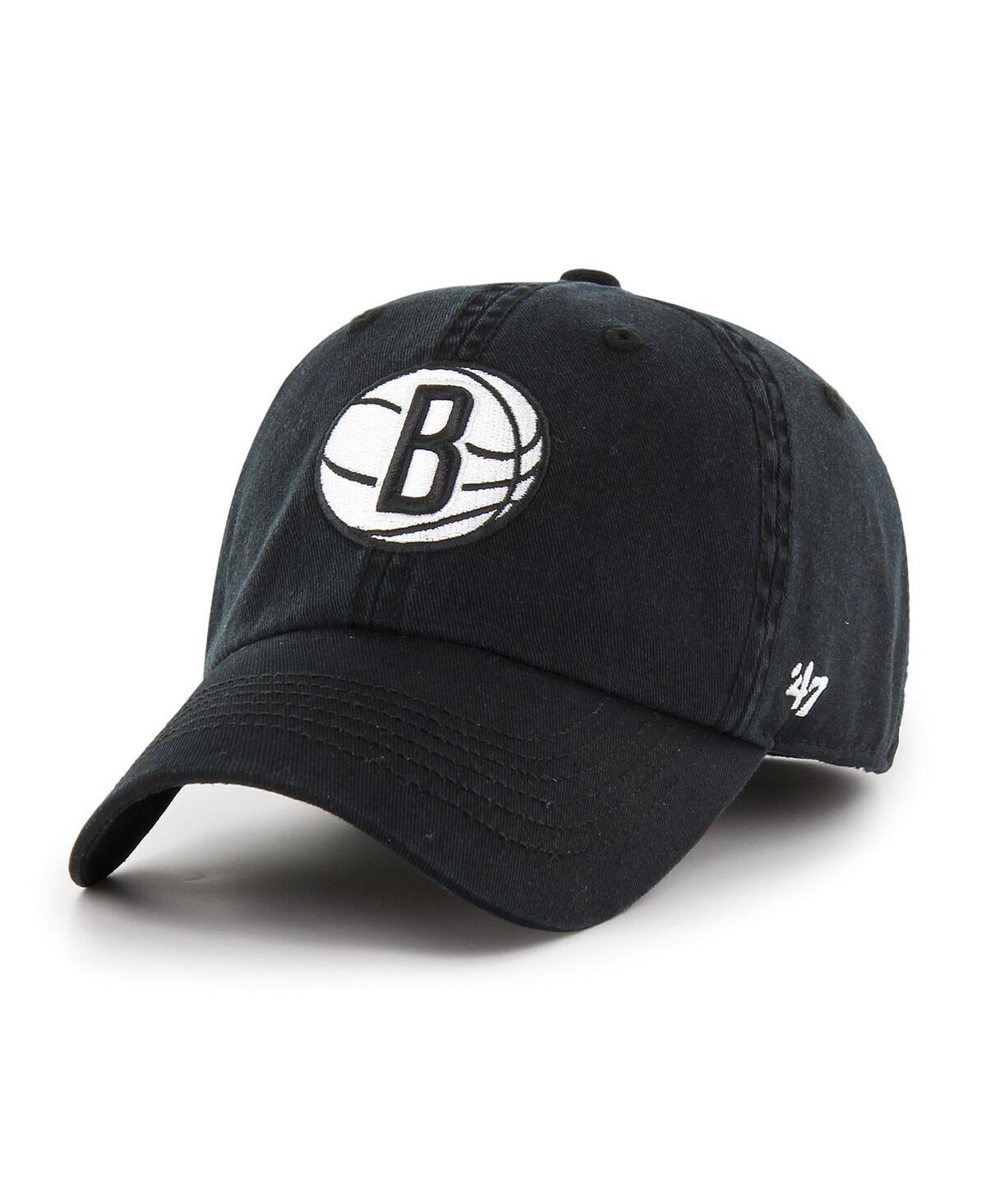 Mens 47 Brand Black Brooklyn Nets Classic Franchise Fitted Hat Product Image