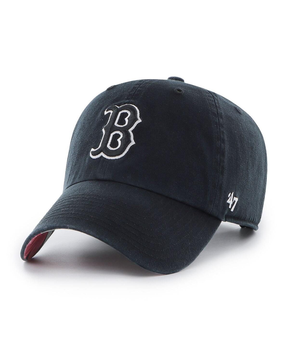 Men's '47 Black Boston Red Sox Dark Tropic Clean Up Adjustable Hat Product Image