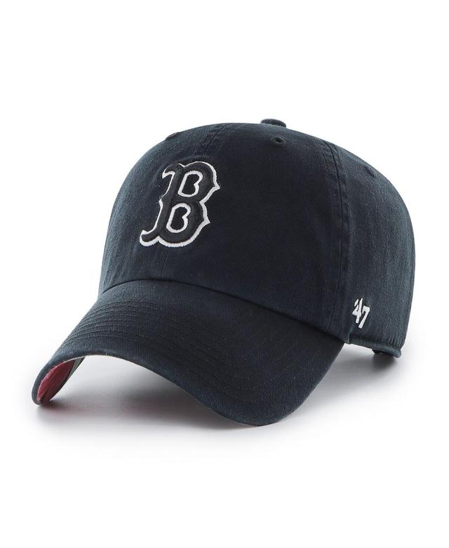 Men's '47 Black Boston Red Sox Dark Tropic Clean Up Adjustable Hat Product Image