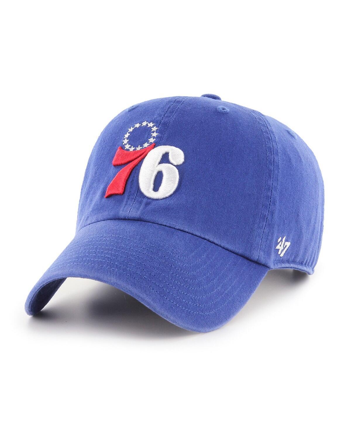 Mens 47 Brand Royal Philadelphia 76ers Clean-Up Adjustable Hat Product Image