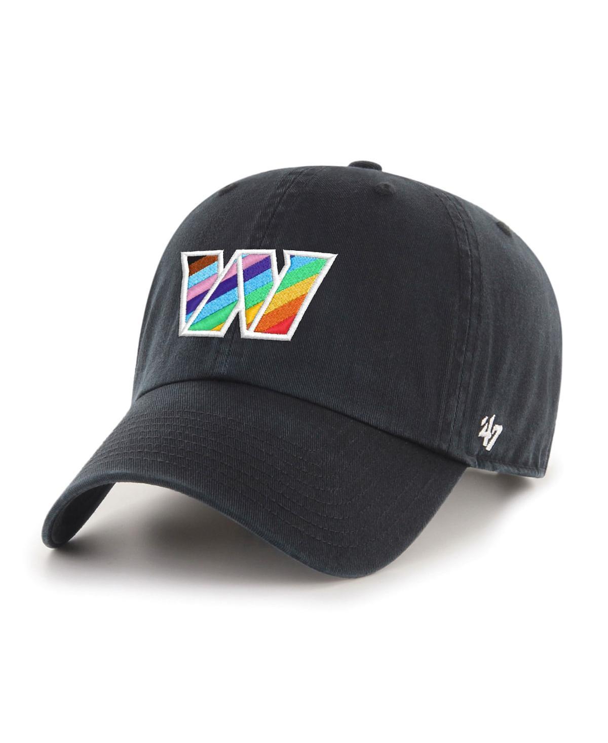 Mens 47 Black Washington Commanders Logo Pride Clean Up Adjustable Hat Product Image