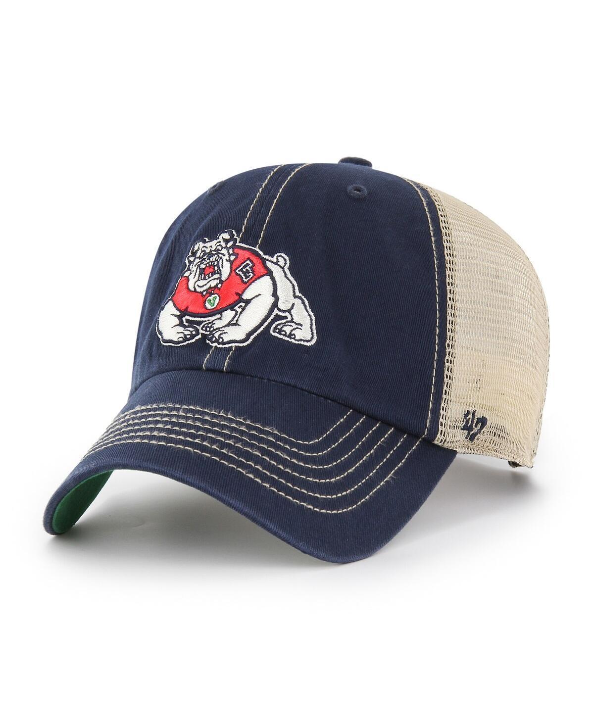 Mens 47 Brand Navy Fresno State Bulldogs Trawler Trucker Snapback Hat Product Image