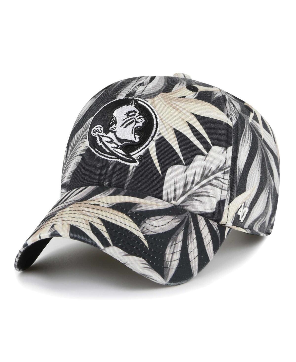 Mens 47 Brand Black Florida State Seminoles Tropicalia Clean Up Adjustable Hat Product Image