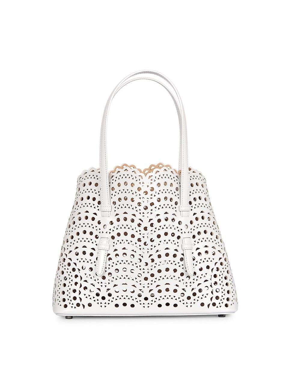 Womens Mini Mina Perforated Leather Tote Product Image