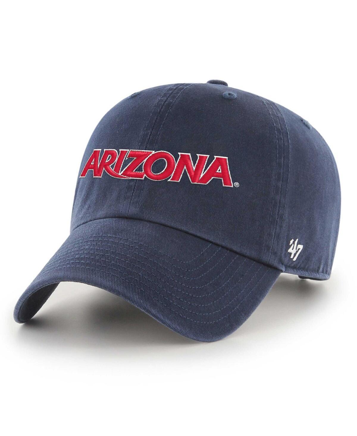 Mens 47 Brand Navy Arizona Wildcats Script Clean Up Adjustable Hat Product Image