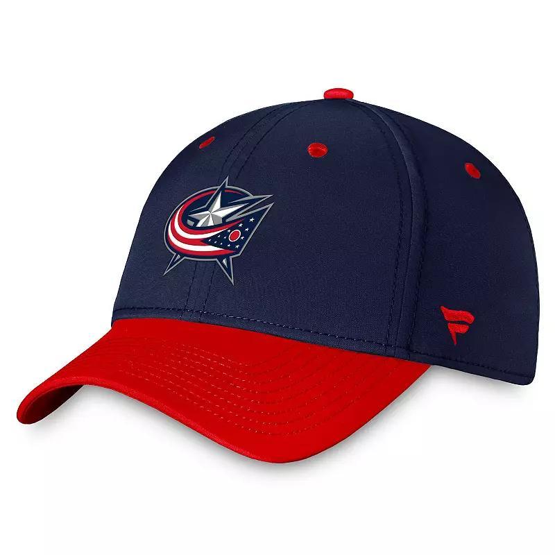 Mens Fanatics Branded /Red Columbus Blue Jackets Authentic Pro Rink Two-Tone Flex Hat Product Image