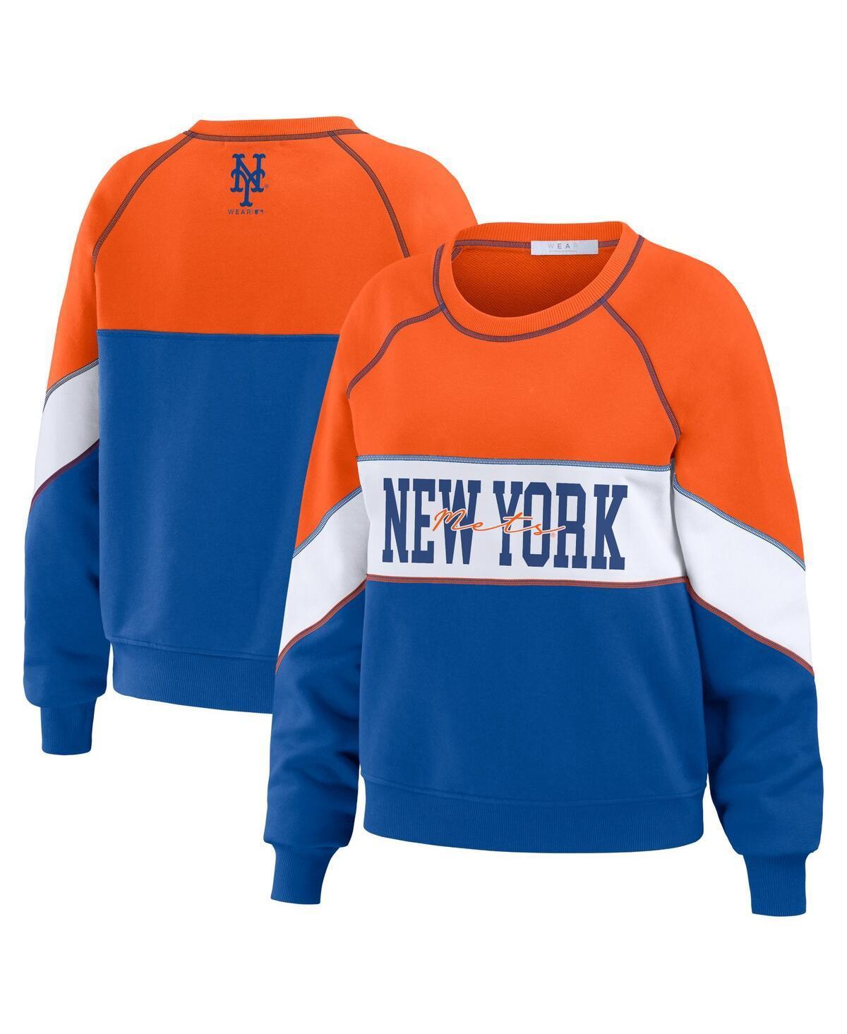 Womens Wear by Erin Andrews Red New York Mets Crewneck Pullover Sweatshirt - Red Product Image