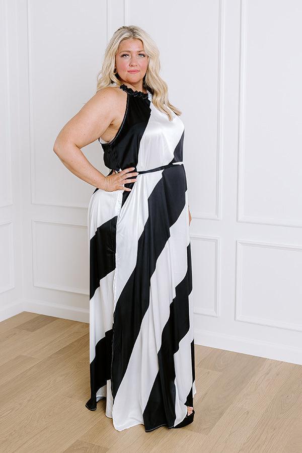 Luxe Lines Satin Maxi Dress Curves Product Image