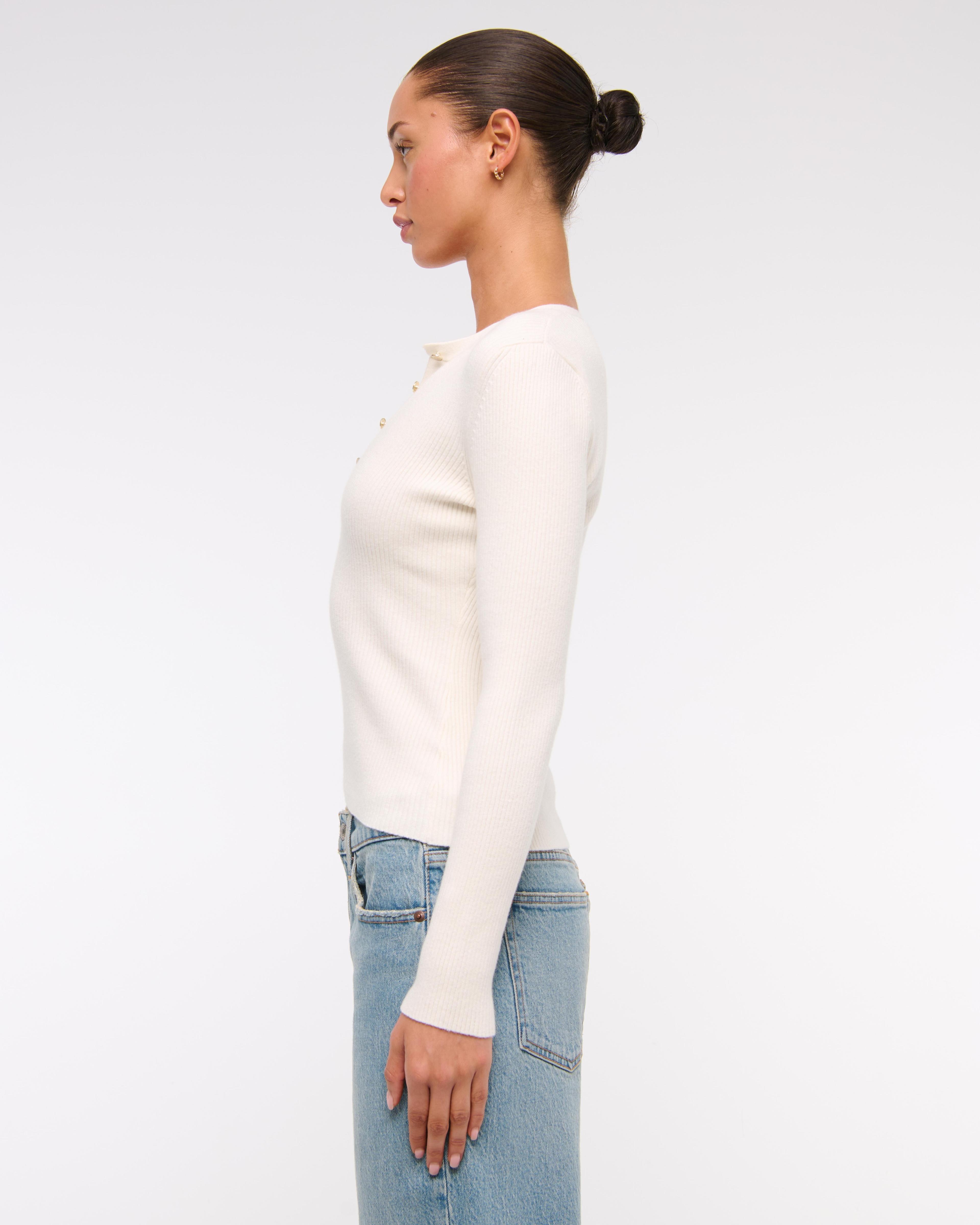 Slim Henley Sweater Top Product Image