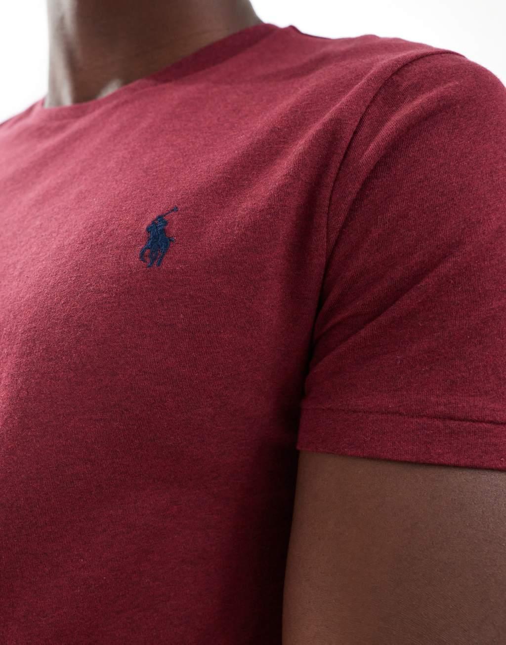 Polo Ralph Lauren icon logo t-shirt in burgundy heather Product Image