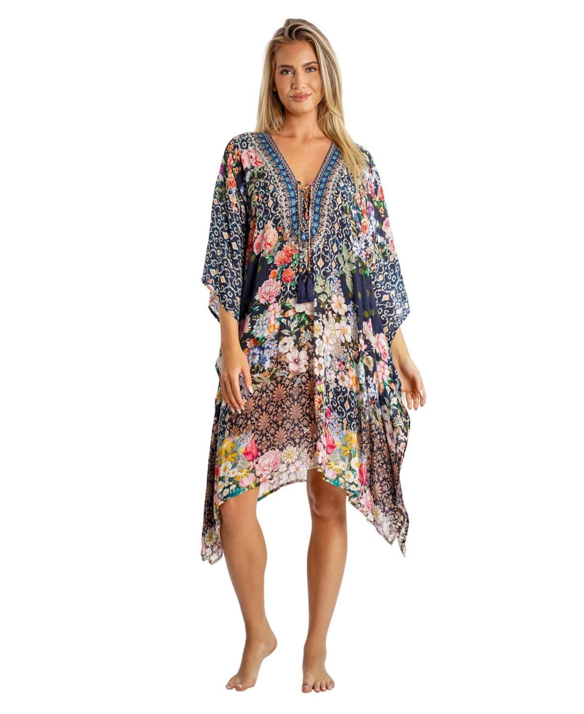 La Moda Clothing Womens V-neck Short Kaftan Dress Product Image