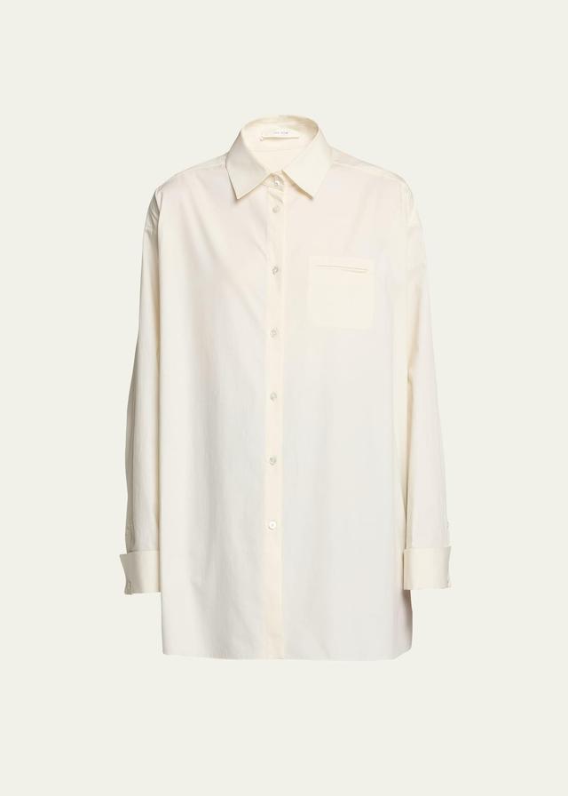 The Row - Moon Oversized Cotton Shirt - IvoryModa Operandi Product Image